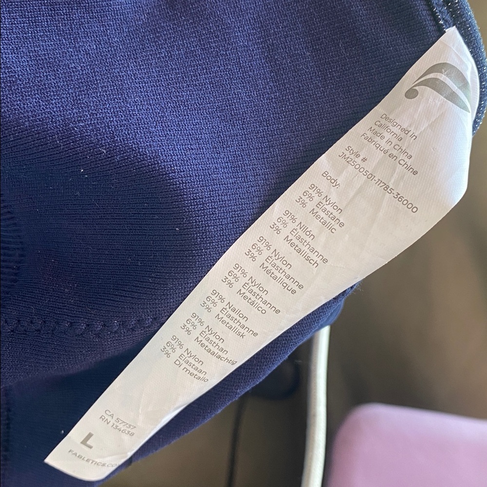 Fabletics Shimmering Navy Blue Seamless Jumpsuit NWTs - Picture 13 of 13